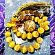 Sacred rosary with a brush from the cat's eye 33 beads Honey, Rosary, Novosibirsk,  Фото №1