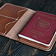Leather cover for documents (passport) brown. Passport cover. odalgoods (odalgoods). My Livemaster. Фото №5