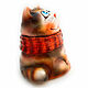 Ceramic figurine 'Cat in a scarf'. Figurines. aboka. My Livemaster. Фото №4