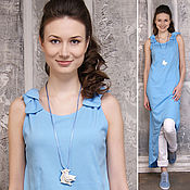 Одежда handmade. Livemaster - original item Голубой летний сарафан "Голубка", летнее платье. Handmade.