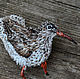 Order Textile brooch with embroidery Bird Kulichik. Heat hands (TeplOlino). Livemaster. . Brooches Фото №3