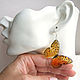 Transparent Resin Earrings from Amber Butterfly Yellow Earrings, Boho Style. Earrings. WonderLand. My Livemaster. Фото №5