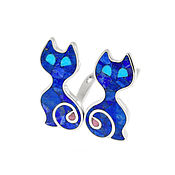 Украшения handmade. Livemaster - original item Earrings Cats. Handmade earrings with lapis lazuli and turquoise.. Handmade.