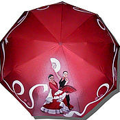 зонт ручной росписи "Кошки-мышки"