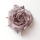 fabric flower. Chiffon rose brooch ' Gretta cold'. Brooches. fioridellavita. My Livemaster. Фото №5
