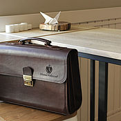Сумки и аксессуары handmade. Livemaster - original item Portfolio: Men`s leather briefcase M-4-002-CR. Handmade.