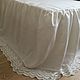 Linen valance sheet 'Snow-white tenderness' in stock. Valances and skirts for the bed. Linen fantasy. Online shopping on My Livemaster.  Фото №2