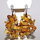 Earrings-a bunch of healing raw amber. Earrings. podaro4ek22. Online shopping on My Livemaster.  Фото №2