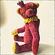 медвежонок, teddy, teddybear, яркий мишка, цветной мишка, krististoys, crazy, гранат, гранатовый, мишка мальчик, медведь