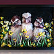 Картина из шерсти Гусята. Шерстяная акварель размер 30 х 40 см, Картины, Москва,  Фото №1
