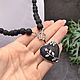 Necklace / sautoire natural volcanic lava and black agate with pendant. Necklace. naturalkavni. My Livemaster. Фото №4