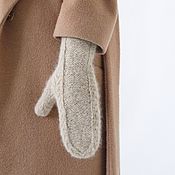 Аксессуары handmade. Livemaster - original item Women`s knitted mittens beige.. Handmade.