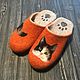 Felted slippers for women Kisya-Murysya 38p. In stock, Slippers, Moscow,  Фото №1
