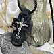 Нательный крест. Крест из дерева и серебра. Православный. Арх Михаил. Крестик. MisMi. Интернет-магазин Ярмарка Мастеров.  Фото №2