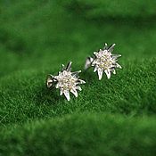 Украшения handmade. Livemaster - original item Edelweiss earrings in sterling silver. Handmade.