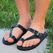 Обувь ручной работы handmade. Livemaster - original item Sandals clogs Mens genuine leather Black. Handmade.