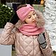 A set of knitted headband and a pink snood, Bandage, Novosibirsk,  Фото №1