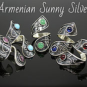 Украшения handmade. Livemaster - original item Sima spiral ring made of 925 sterling silver with stones (VIDEO) GR0003. Handmade.