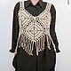 Льняной топ крючком Openwork geometry. Топы. Talking look. Интернет-магазин Ярмарка Мастеров.  Фото №2