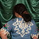 Вышитое платье"Голубые грезы". Платья. эксклюзивная одежда с вышивкой (mirinna). Ярмарка Мастеров.  Фото №6