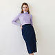 Pencil skirt narrowed midi blue knitted tight-fitting viscose. Skirts. mozaika-rus. My Livemaster. Фото №4