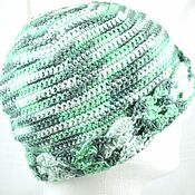 Knitted openwork hat made of linen