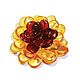 Amber flower brooch made of natural amber Gift to a woman girl. Brooches. BalticAmberJewelryRu Tatyana. My Livemaster. Фото №4