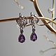 Серьги "Чистое сердце". Аметист. Серьги классические. Tatyana's Jewelry for the soul. Ярмарка Мастеров.  Фото №5