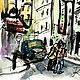 Картина Кафе "La Villa des Abbesses" в Париже. Картины. Katya Osina Art (katyaosina). Ярмарка Мастеров.  Фото №4