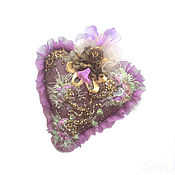 Сувениры и подарки handmade. Livemaster - original item Suspension, interior, in car Heart purple Shabby, Provence, boho. Handmade.