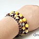 Bracelet stones yellow-Burgundy. Bead bracelet. Grafoli jewellery. My Livemaster. Фото №5
