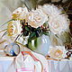 Картина маслом "Букет жемчужных роз", Картины, Таганрог,  Фото №1