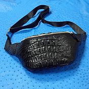Сумки и аксессуары handmade. Livemaster - original item Men`s waist bag, embossed crocodile skin.. Handmade.