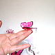 Pendientes de la Mariposa de la Resina de color Rosa de la Mariposa de Epoxy de la Decoración de Ver. Earrings. WonderLand. Ярмарка Мастеров.  Фото №4