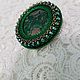 Brooch of Jasper embroidered beaded 'Fern ', Brooches, Moscow,  Фото №1