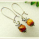 Earrings 'Chicken' amber, silver, furniture UK. Earrings. Frollena II. Natural Baltic amber. My Livemaster. Фото №5