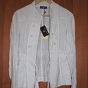 Винтаж handmade. Livemaster - original item New One Step Linen Jacket 100% size 36 (42). Handmade.