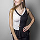 Knitted Asymmetrical Black and White Yin-Yang Top, Tops, Balahna,  Фото №1