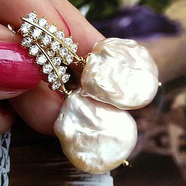 Серебряные серьги с жемчугом Ажур – заказать на Ярмарке Мастеров ...
