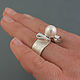 Silver ring On the crest of the wave (pearls, silver). Rings. jewelart. Online shopping on My Livemaster.  Фото №2