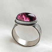 Украшения handmade. Livemaster - original item Silver ring with tourmaline rubellite.. Handmade.