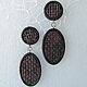 Order Black Stud Earrings, Long Braided Oval Gothic Earrings. Bionika - Polymer Clay Jewelry (Bionika). Livemaster. . Stud earrings Фото №3
