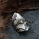 Широкое кольцо с лабрадором и горами. Серебро, унисекс. Кольца. Rhejajewellry. Интернет-магазин Ярмарка Мастеров.  Фото №2