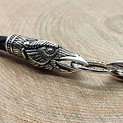 Украшения handmade. Livemaster - original item Gaitan Crow Heads. Thick Leather. 925 sterling silver art. .5054550. Handmade.