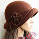 Заказать Шляпка женская  валяная Brown. Hats-Шелковое руно ГузелияРослякова. Ярмарка Мастеров. . Шляпы Фото №3