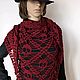 Бордовая шаль с черепами, летняя шаль ( хлопок с акрилом). Шали. IRINA GRUDKINA Handmade Knitwear. Ярмарка Мастеров.  Фото №4