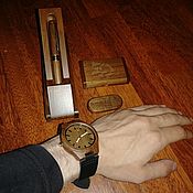 Украшения handmade. Livemaster - original item Wooden wrist watch with engraving, gift from wood, souvenir. Handmade.
