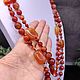 Long beads made of natural carnelian Rectangle. Beads2. Iz kamnej. Ярмарка Мастеров.  Фото №5