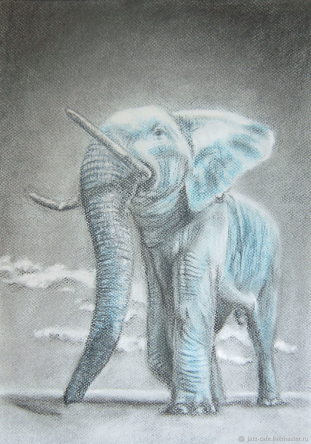 Слон пастелью