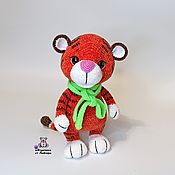 Куклы и игрушки handmade. Livemaster - original item Tiger Timosha knitted tiger toy made of velour yarn as a gift. Handmade.